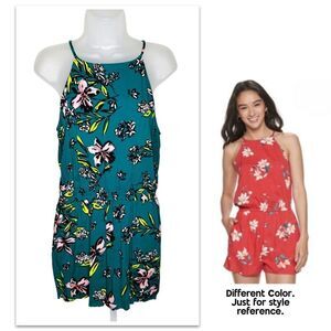 SO by Kohls High Neck Floral Romper. Size Large